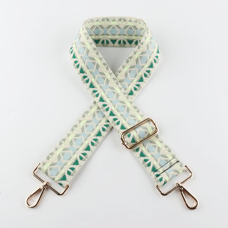 Muti-colors Mixed Diamond Geometric Pattern Bag Strap