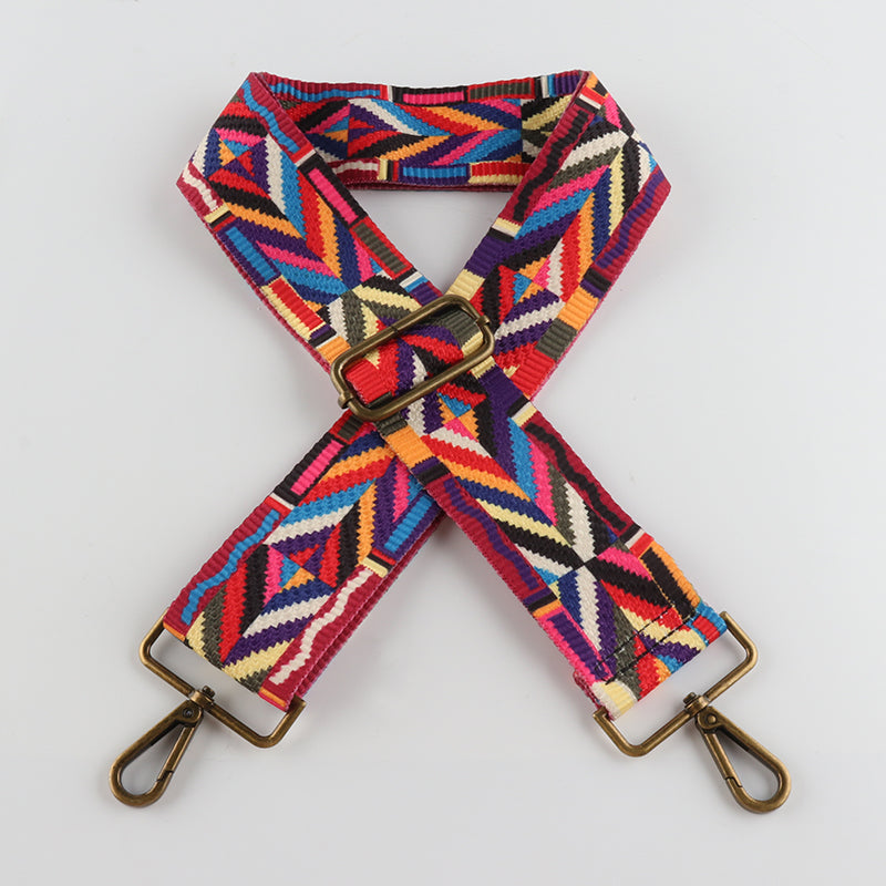 Rhombus Geometric Collision Elements Bronze Buckle Wide Shoulder Straps