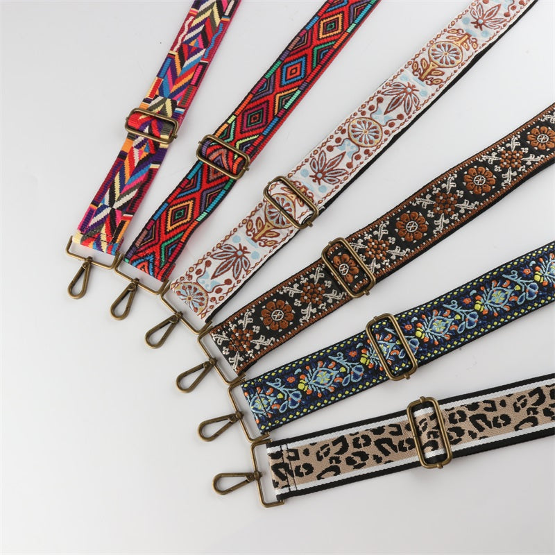 Rhombus Geometric Collision Elements Bronze Buckle Wide Shoulder Straps