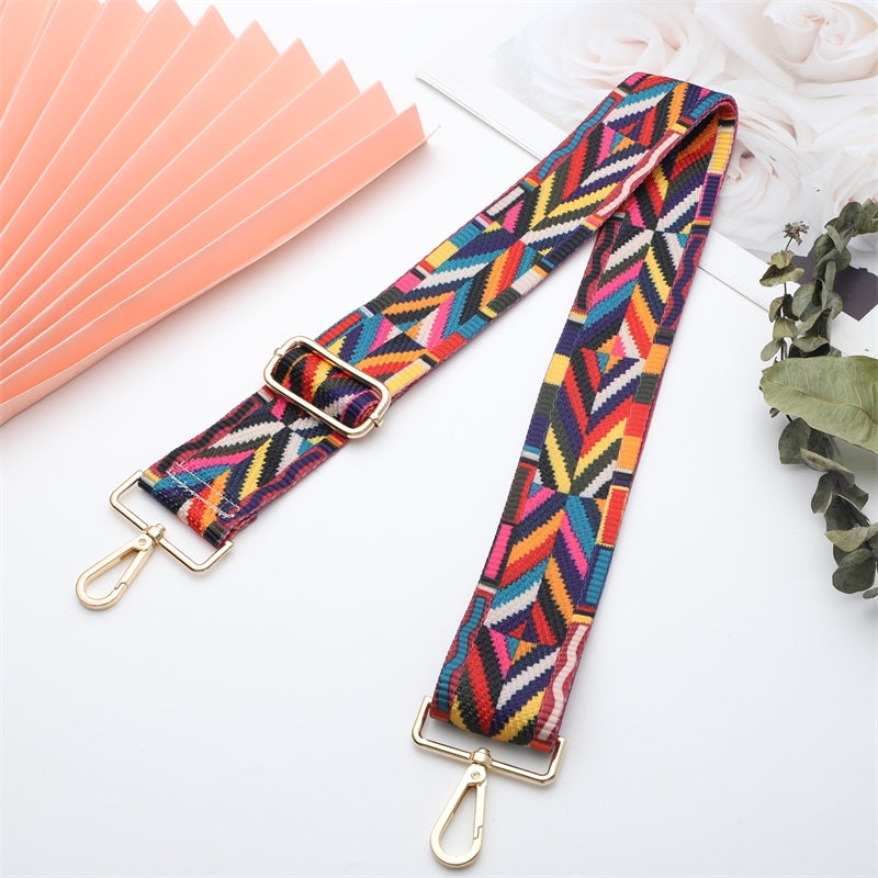 Ethnic Pattern Wide Bag Shoulder Strap