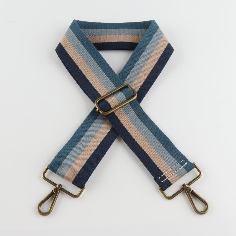 Multi-color Contrast Bronze Buckle Wide Shoulder Straps