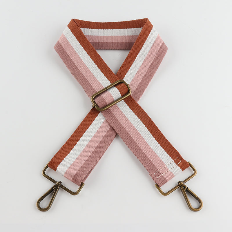 Multi-color Contrast Bronze Buckle Wide Shoulder Straps