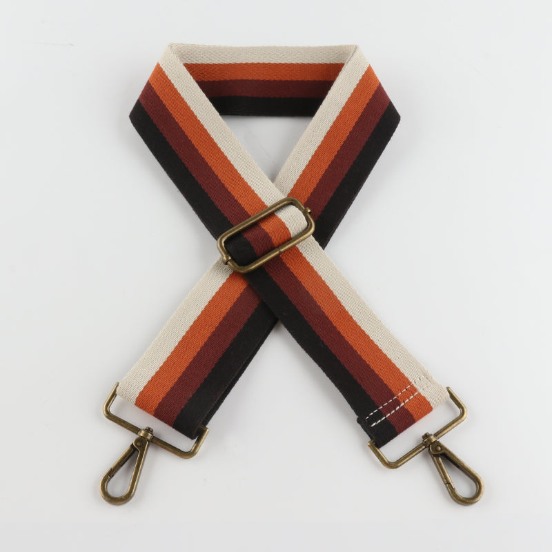 Multi-color Contrast Bronze Buckle Wide Shoulder Straps