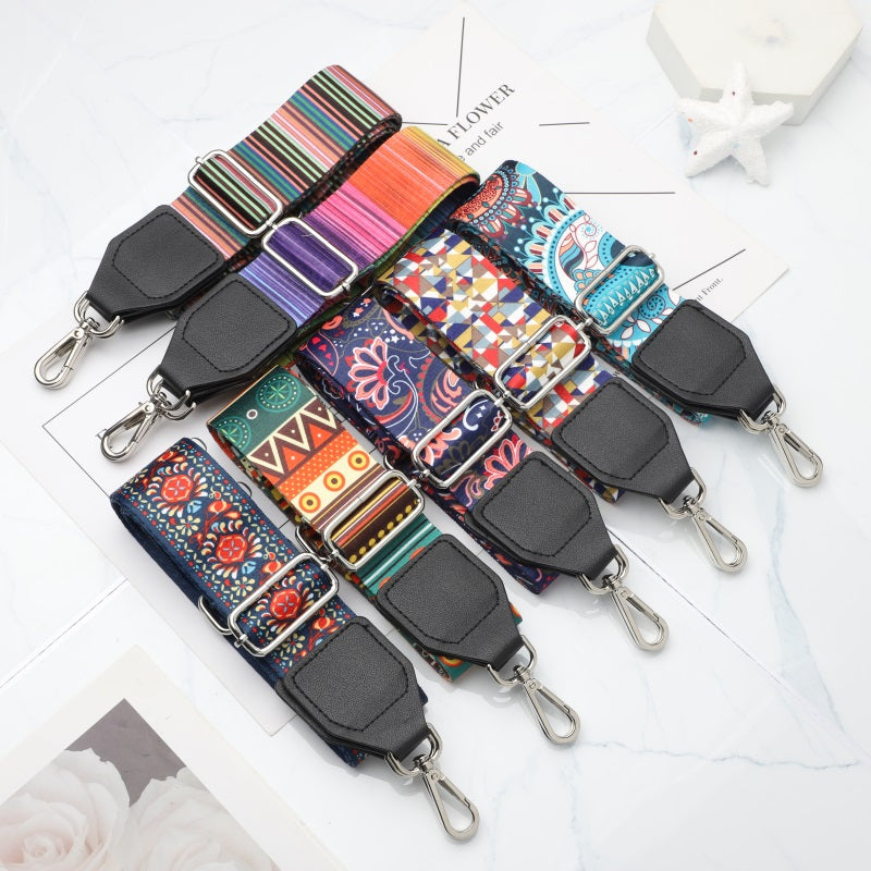 Braiding Tie-in Wide Bag Strap with Leather Head
