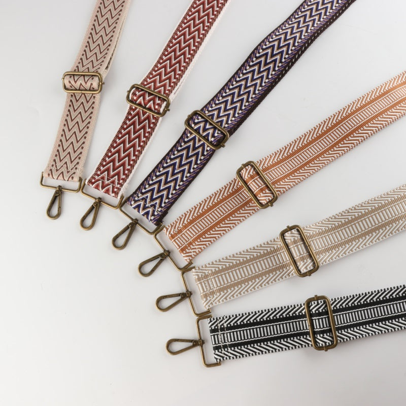 V-cut W-shape Pattern Bronze Buckle Wide Shoulder Straps