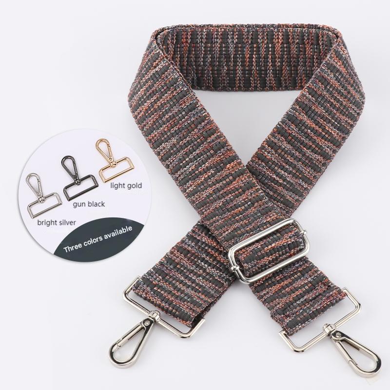 Pleated Jacquard Wide Bag Strap