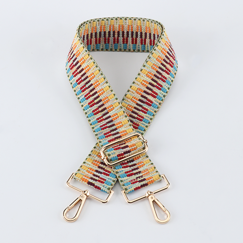 Pleated Jacquard Wide Bag Strap