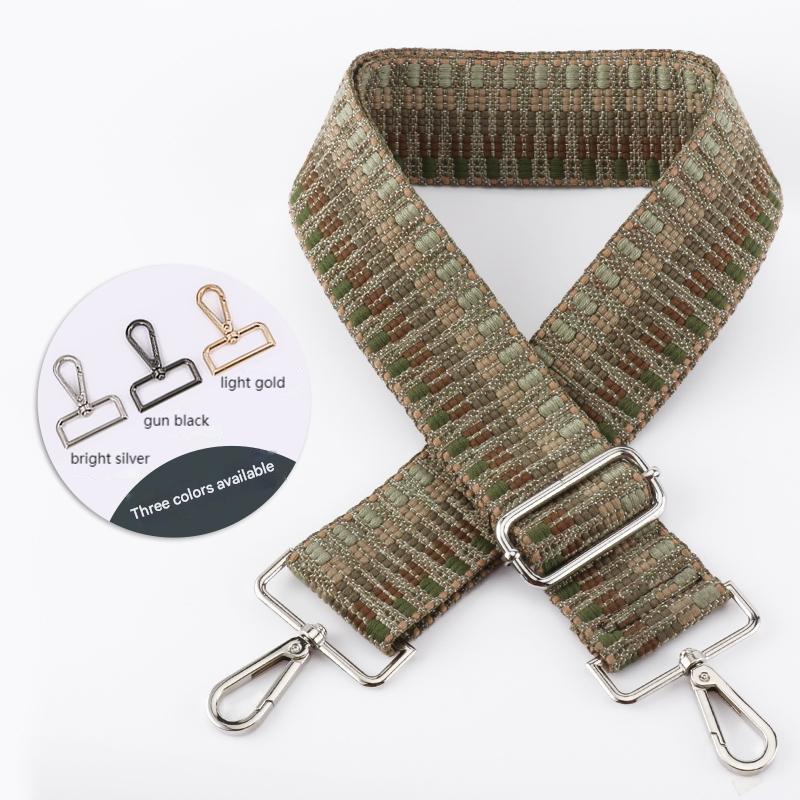 Pleated Jacquard Wide Bag Strap