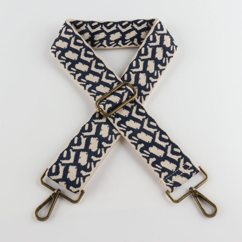 Colorful Graphics Jacquard Bronze Buckle Wide Shoulder Straps