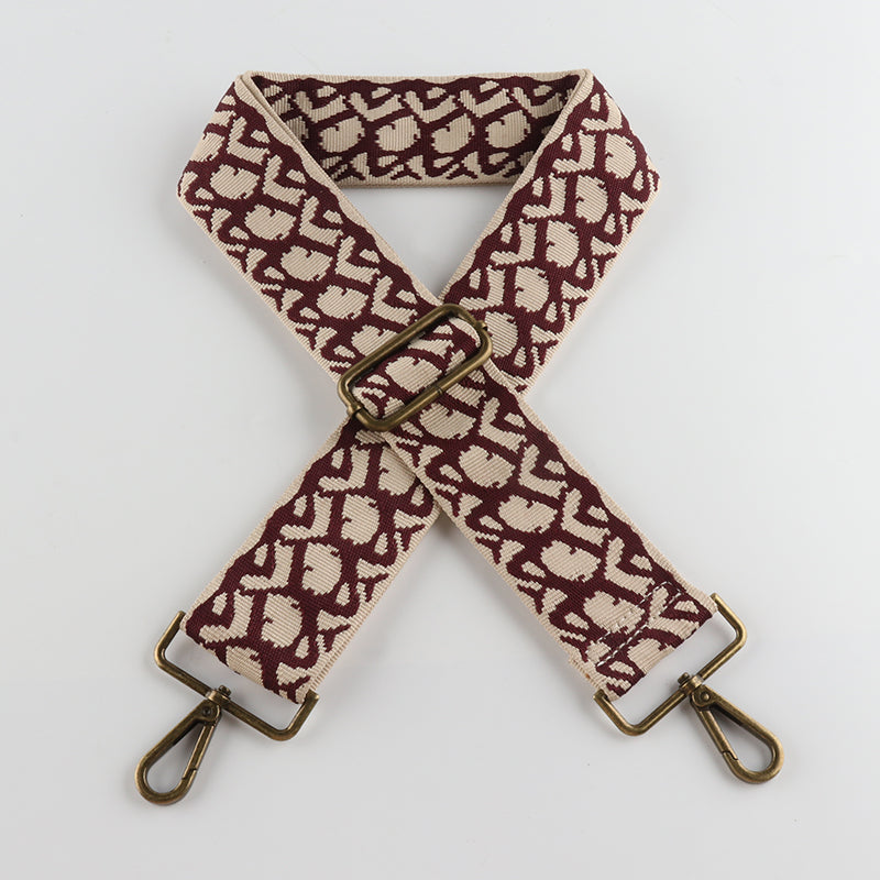 Colorful Graphics Jacquard Bronze Buckle Wide Shoulder Straps