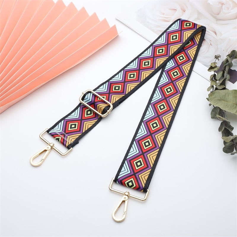 Ethnic Pattern Wide Bag Shoulder Strap
