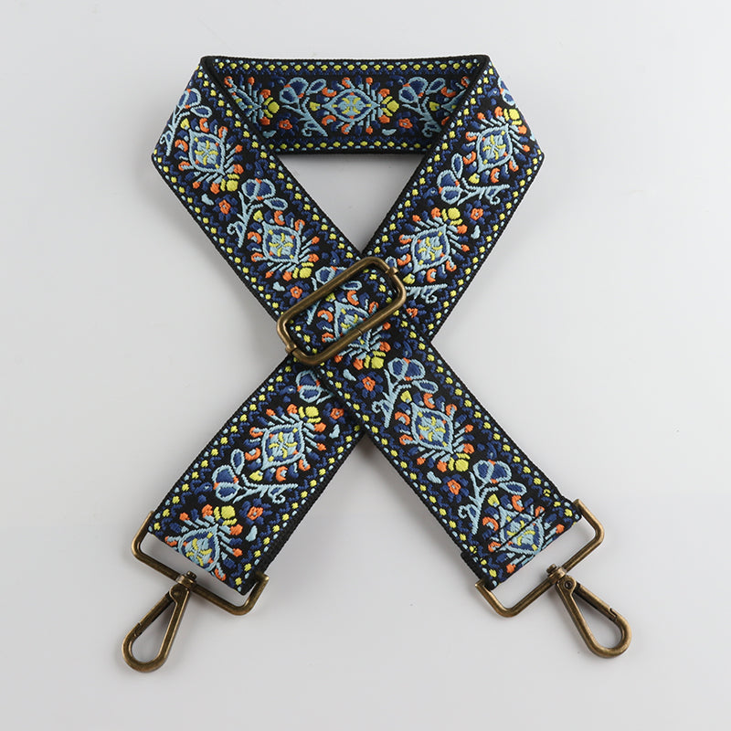 Rhombus Geometric Collision Elements Bronze Buckle Wide Shoulder Straps