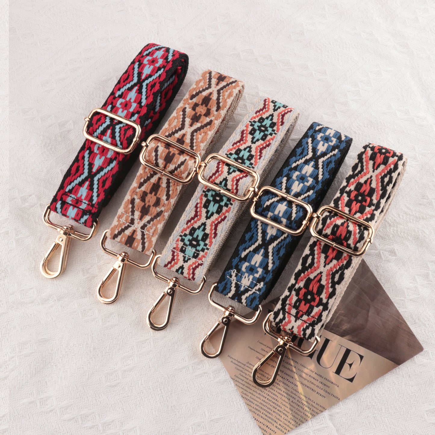 Multicolor Jacquard Bag Shoulder Strap