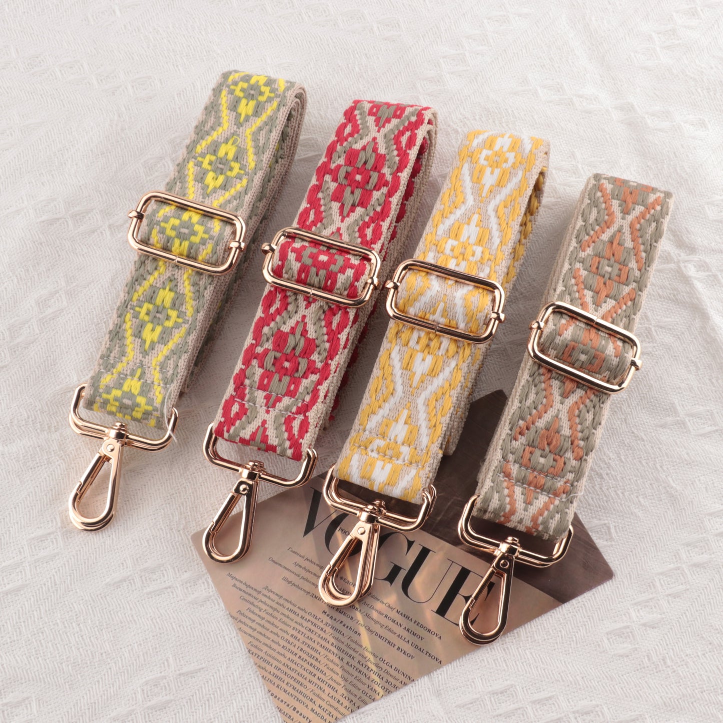 Multicolor Jacquard Bag Shoulder Strap