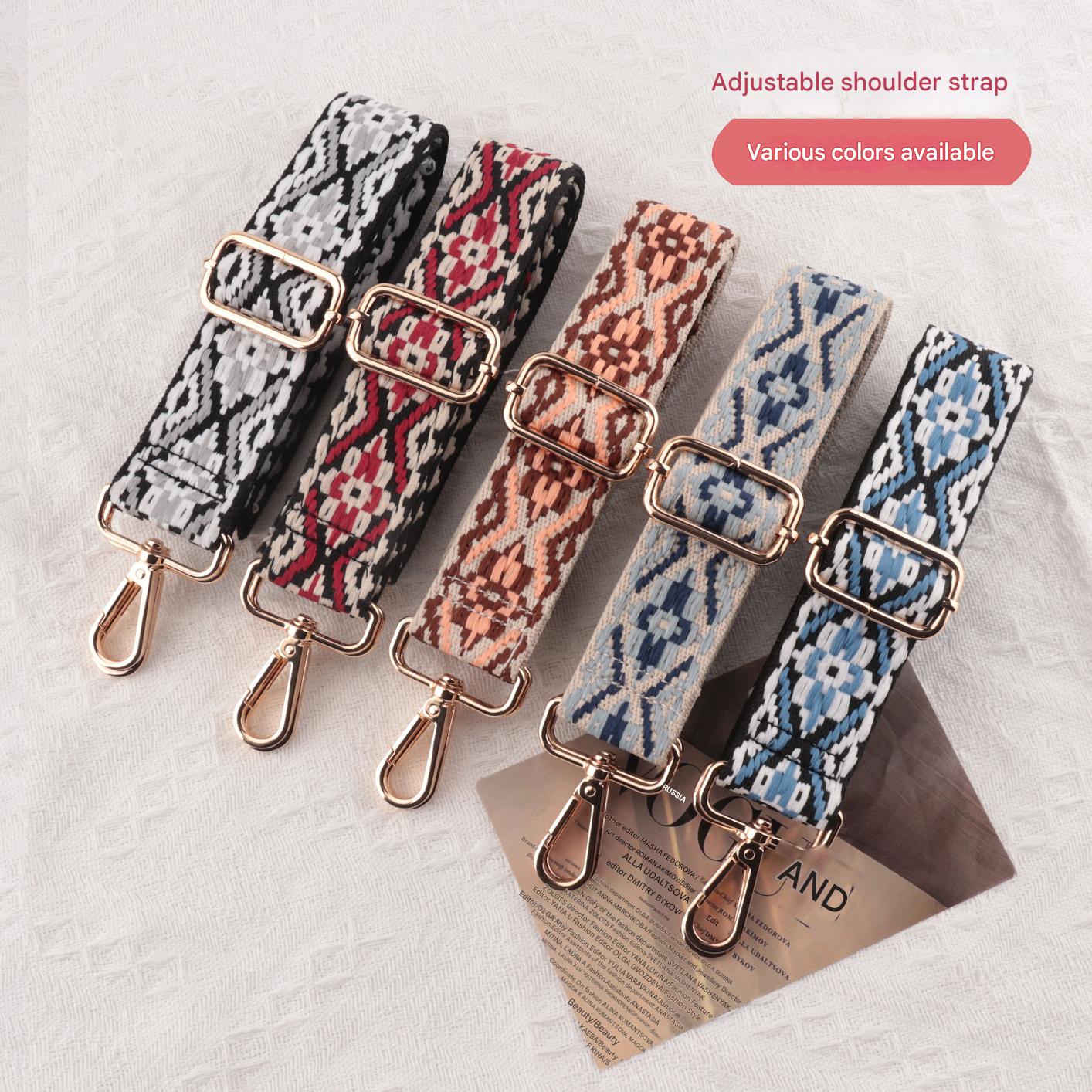 Multicolor Jacquard Bag Shoulder Strap