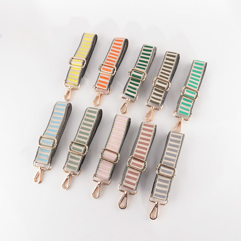 Horizontal Stripe Printed Bag Strap