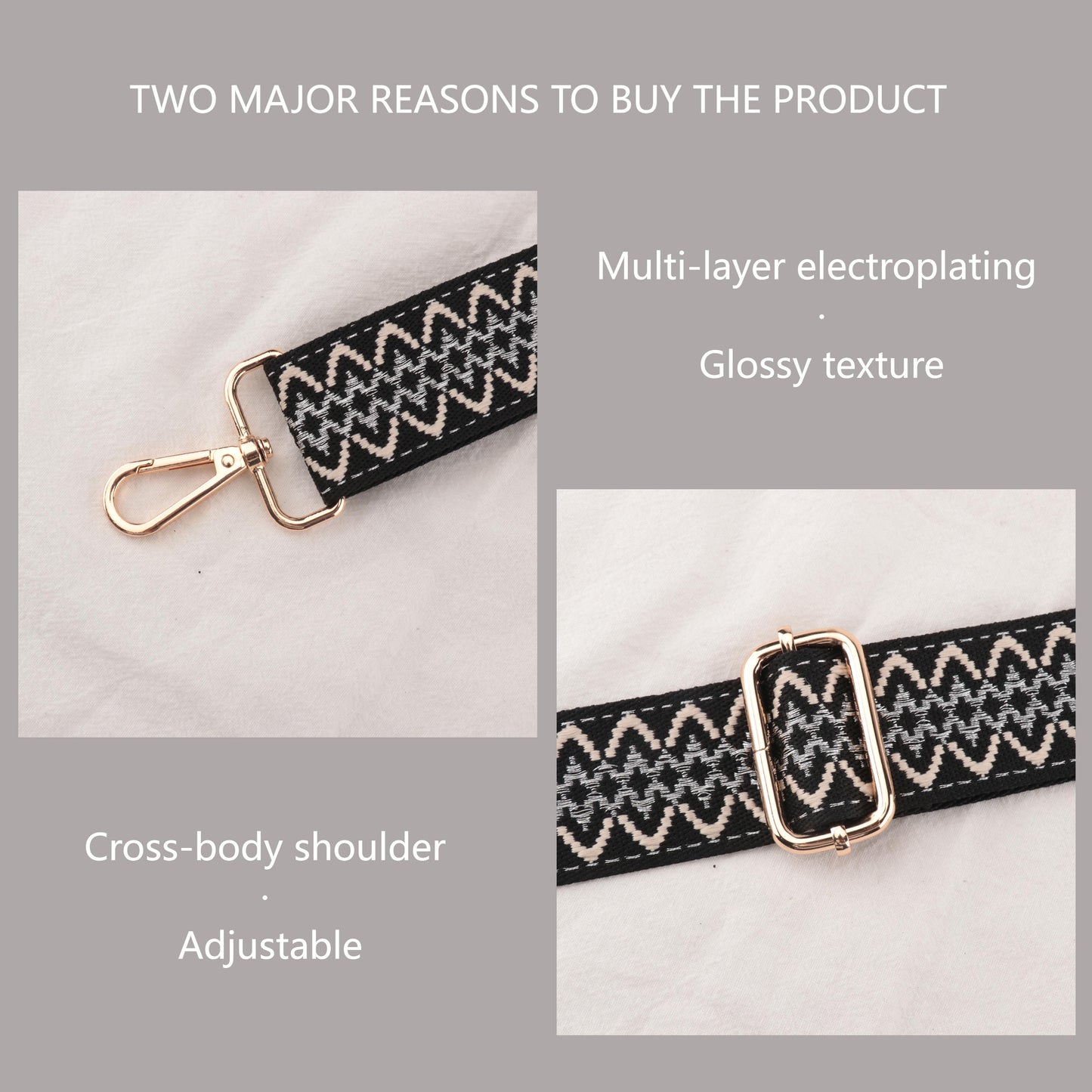 Jacquard Weave Versatile Bag Shoulder Strap