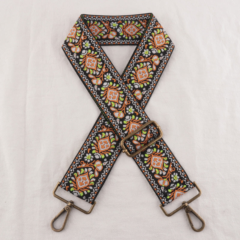 Ethnic Style Embroidery Versatile Colorful Braided Bag Strap
