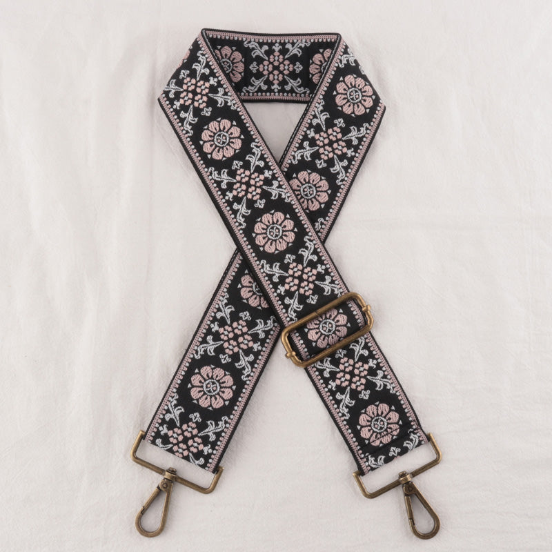 Two-color Flower Print Bag Strap