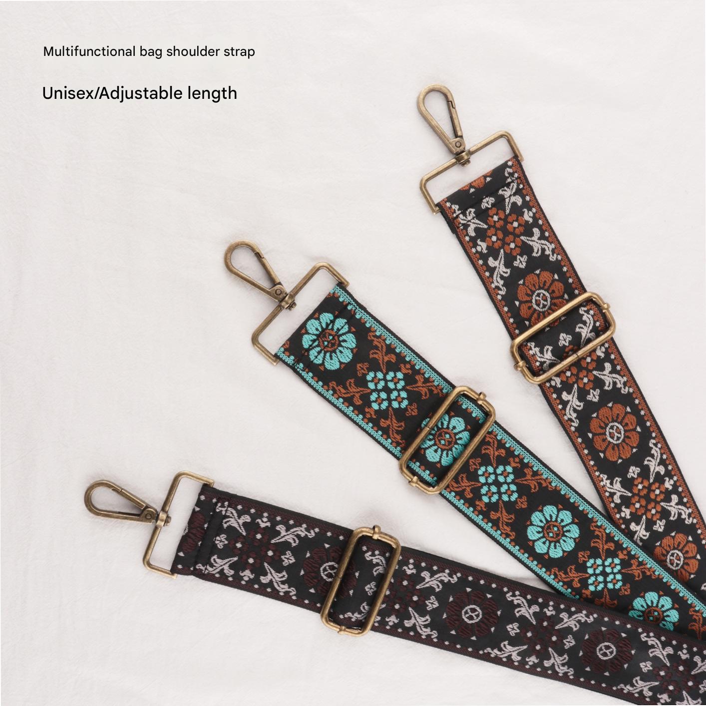 Two-color Flower Print Bag Strap