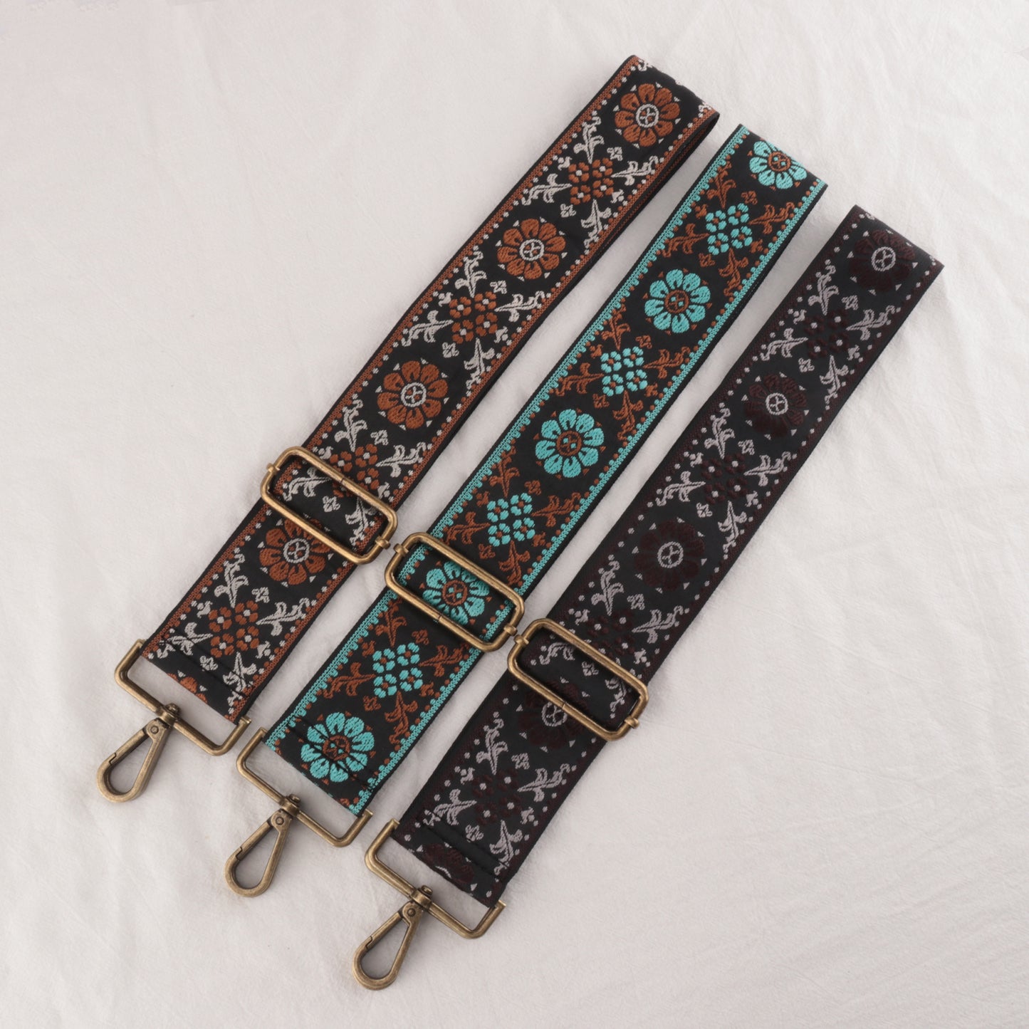 Two-color Flower Print Bag Strap