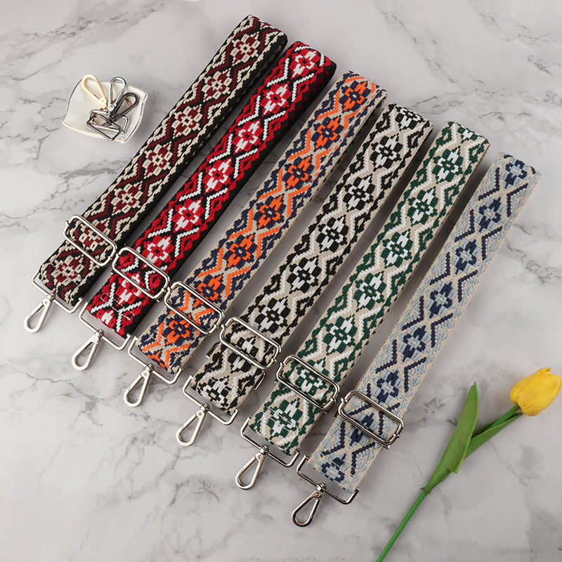 Colored Embroidered Bag Strap