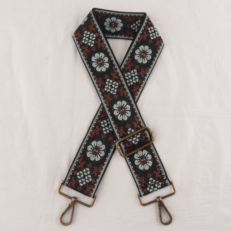 Two-color Flower Print Bag Strap