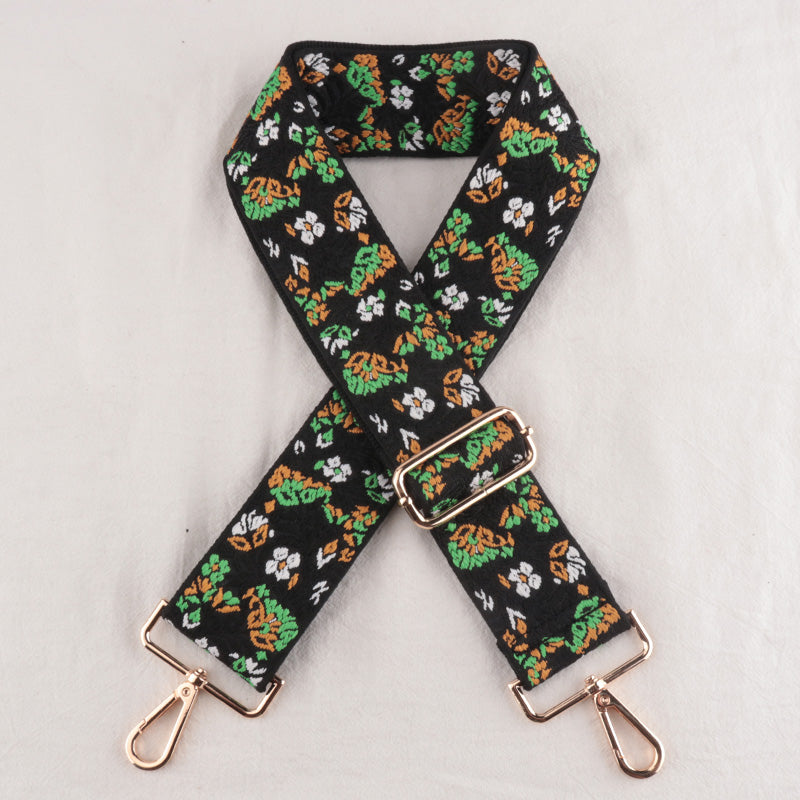 Metal buckle Petal pattern Jacquard Bag Strap