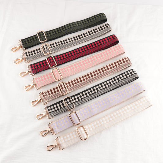 Diamond Plaid Texture Bag Shoulder Strap