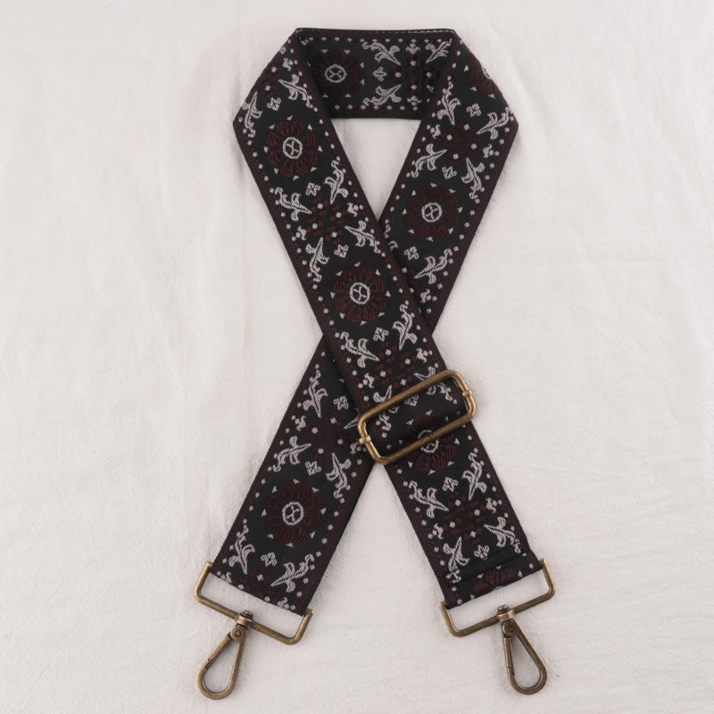 Two-color Flower Print Bag Strap