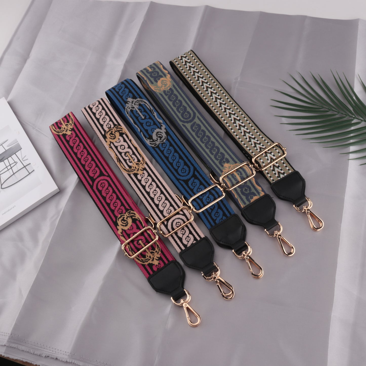 Twist Pattern Wide Bag Straps with Leather Head