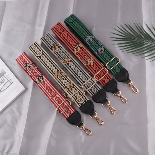 Twist Pattern Wide Bag Straps with Leather Head