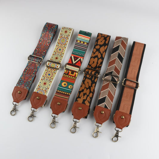 Retro Bag Strap with Leather Head Pliers Buckle
