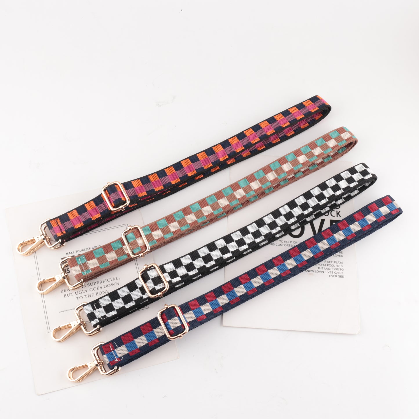 Colorful Plaid Spaghetti Bag Straps
