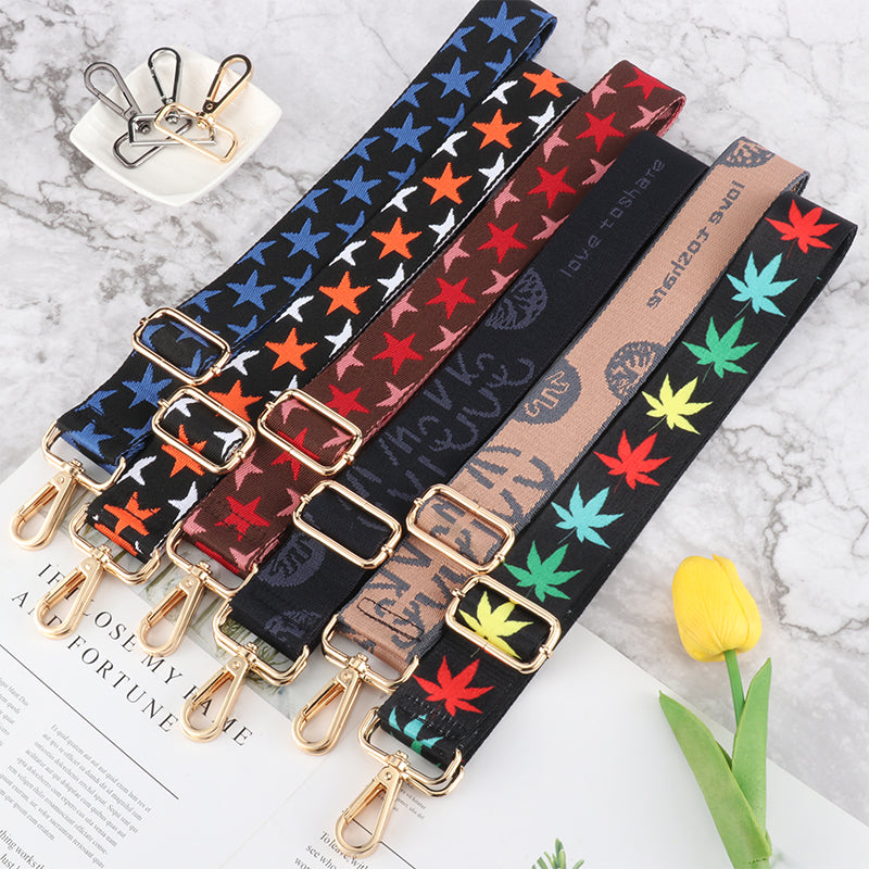 Star and Letter Print Bag Strap