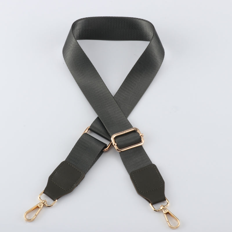 Solid Color Bag Shoulder Strap with Leather Head
