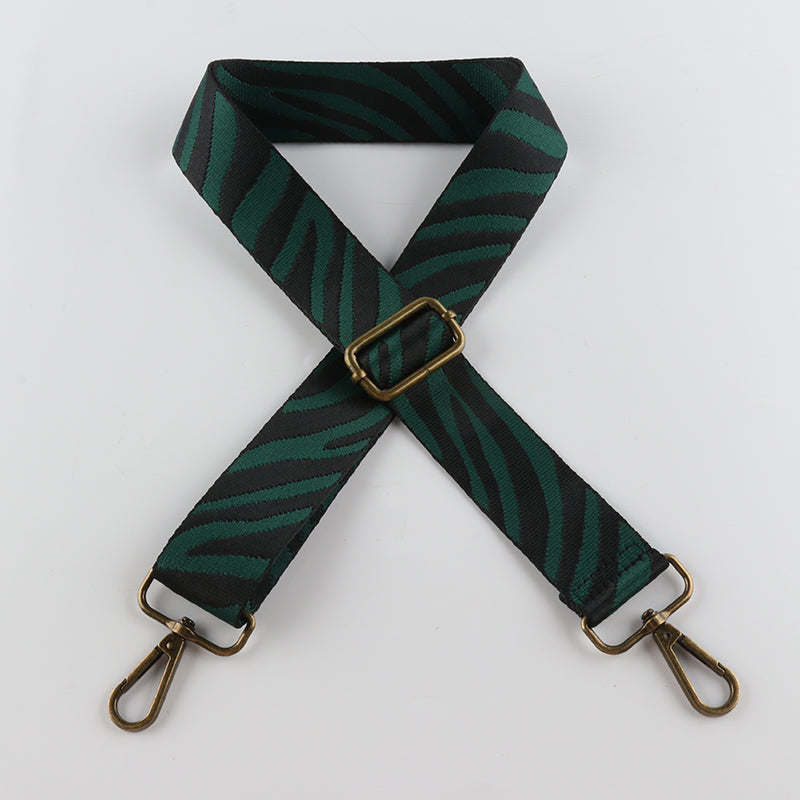 Zebra Print Bronze Buckle Shoulder Straps