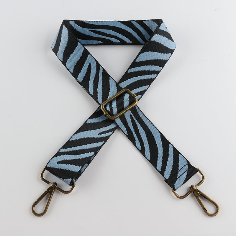 Zebra Print Bronze Buckle Shoulder Straps