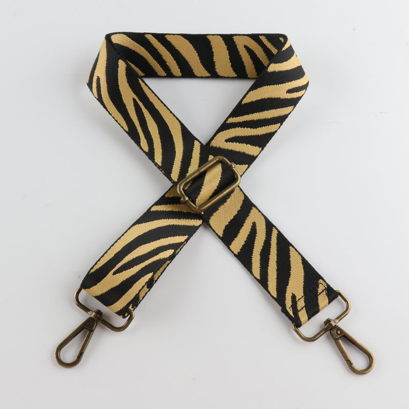 Zebra Print Bronze Buckle Shoulder Straps