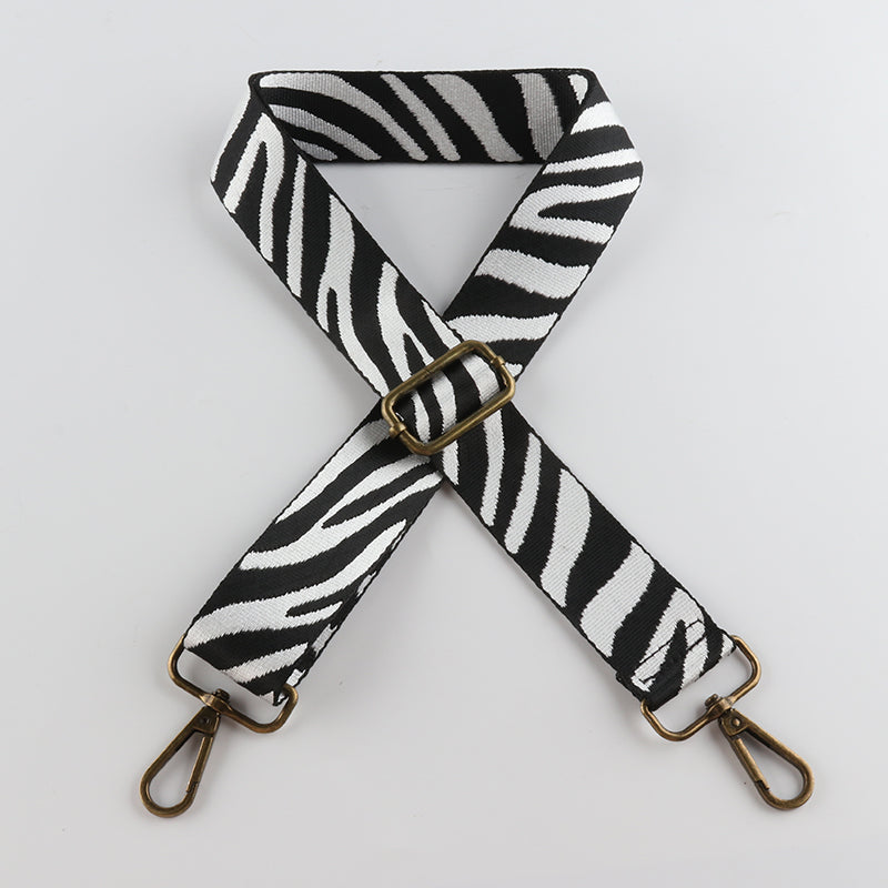 Zebra Print Bronze Buckle Shoulder Straps