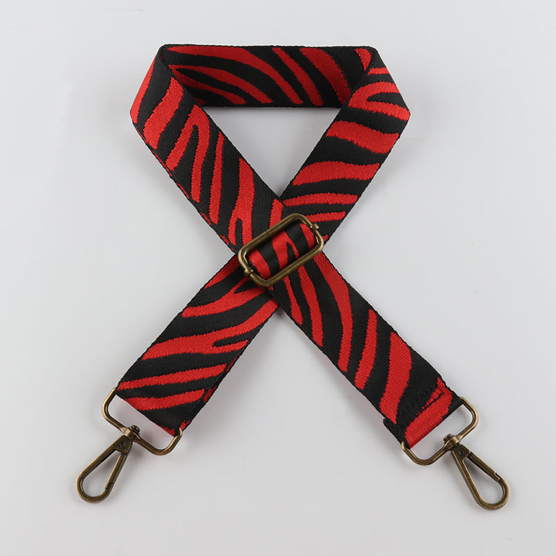 Zebra Print Bronze Buckle Shoulder Straps