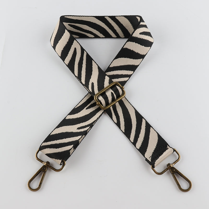 Zebra Print Bronze Buckle Shoulder Straps