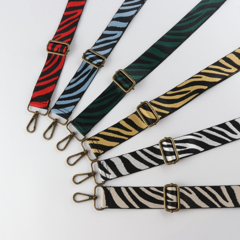 Zebra Print Bronze Buckle Shoulder Straps