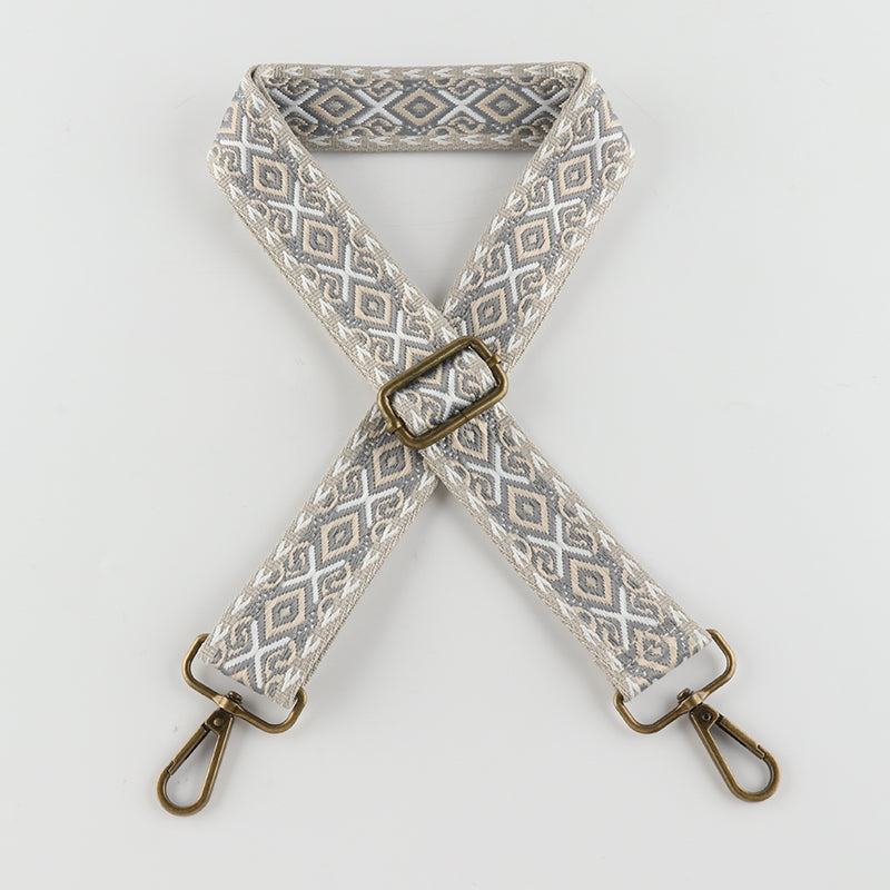 X-pattern Black Border Bronze Buckle Shoulder Straps