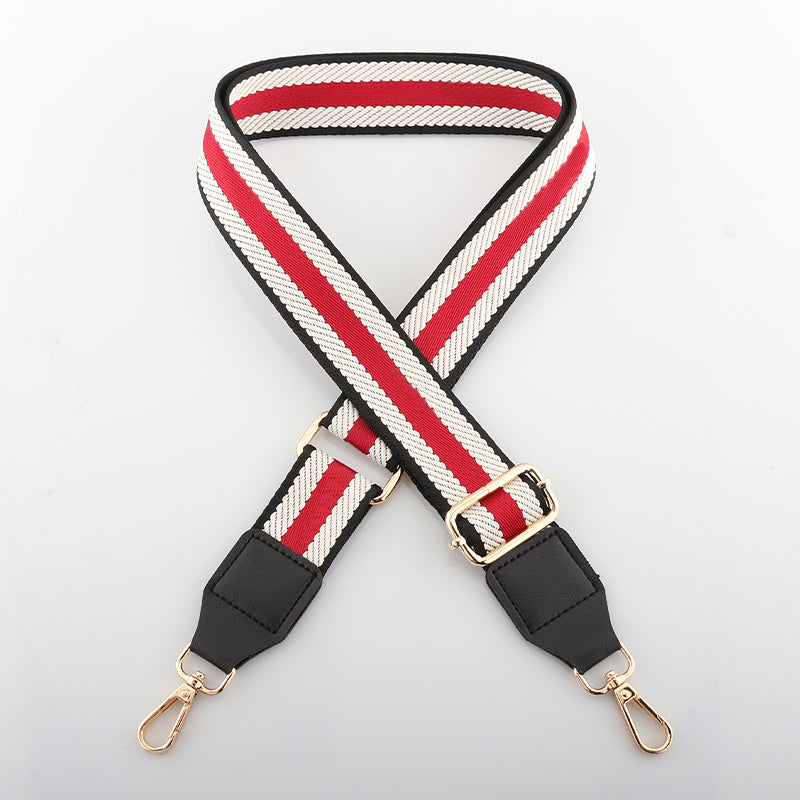 Colorful Black Edge Bag Shoulder Strap with Leather Head