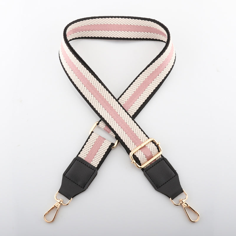Colorful Black Edge Bag Shoulder Strap with Leather Head