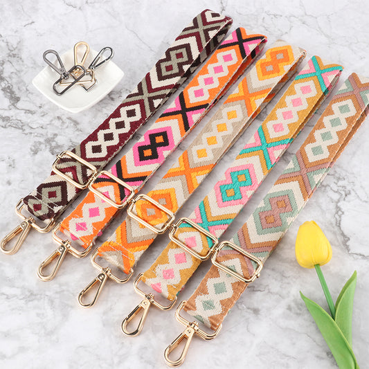 Symmetrical Graphic Textured Shoulder Strap