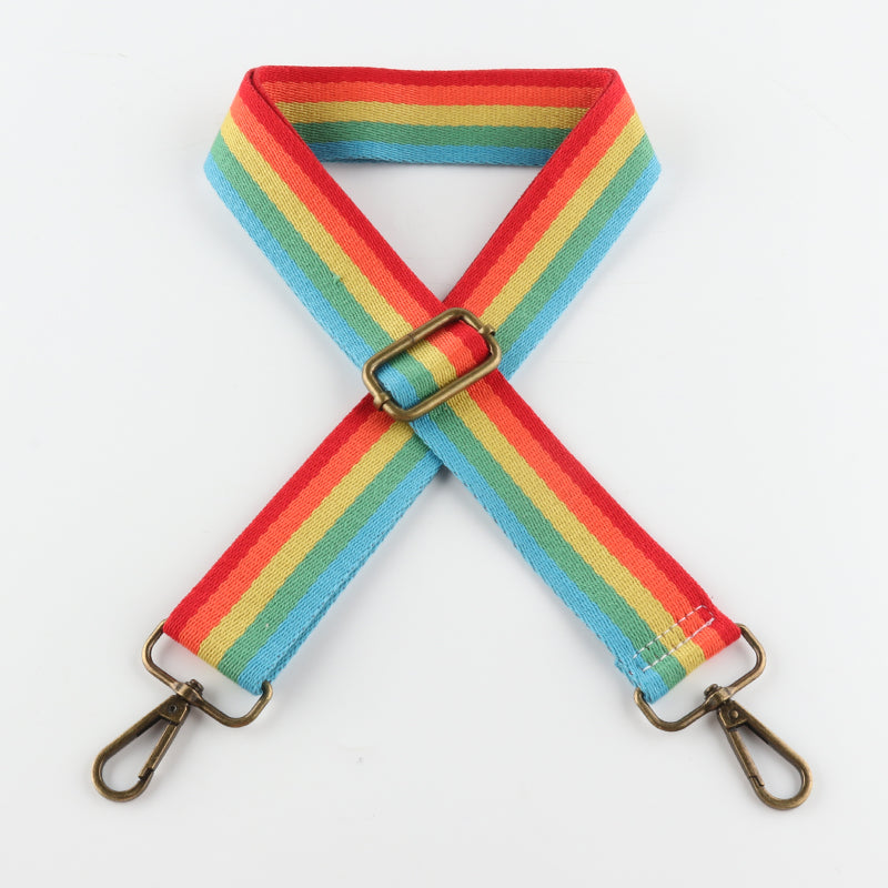 Multicolor Different Styles Stripes Bronze Buckle Shoulder Straps
