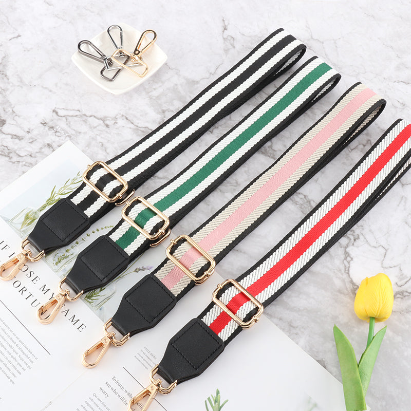 Colorful Black Edge Bag Shoulder Strap with Leather Head