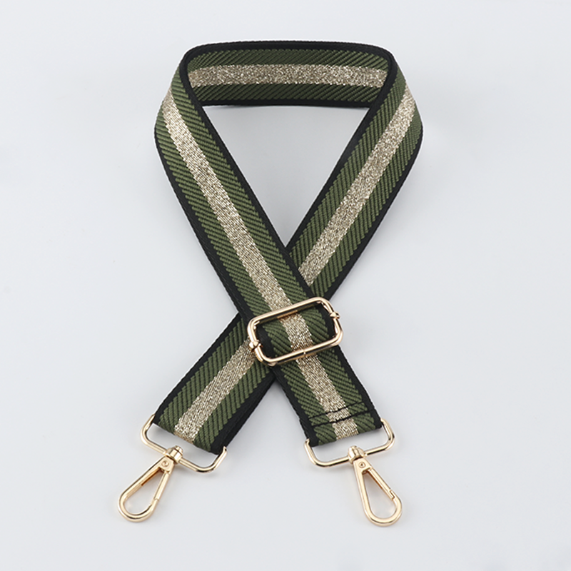 Striped Gold Silk Sandwich Solid Color Bag Strap